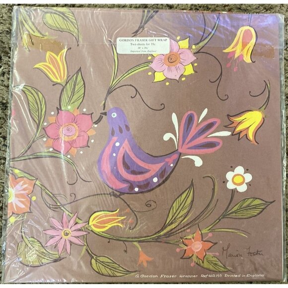Gordon Fraser Other - Vintage Gordon Fraser Gift Wrap NEW All Occasion Bird Floral